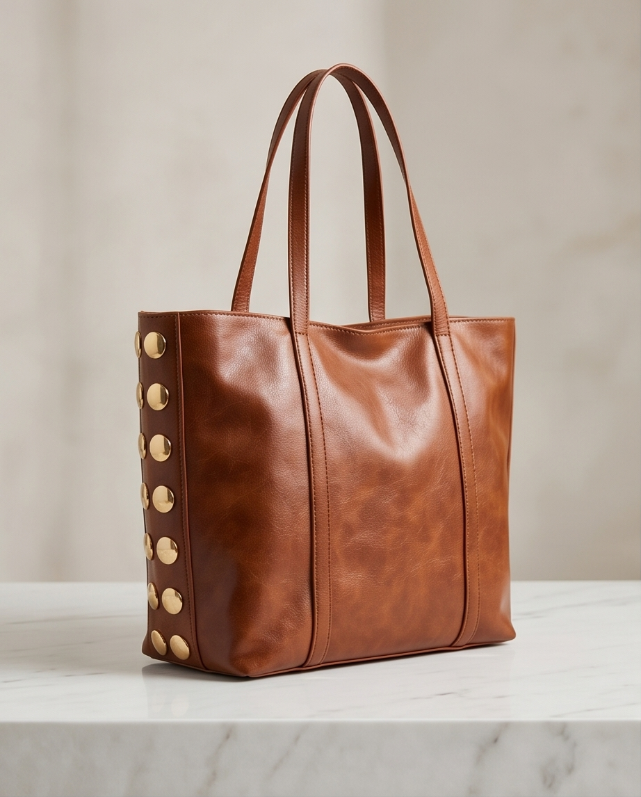 SHOPPER VICTORIA TACHAS | MARRÓN