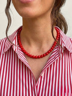 COLLAR BOLAS ROJO MEDIANO