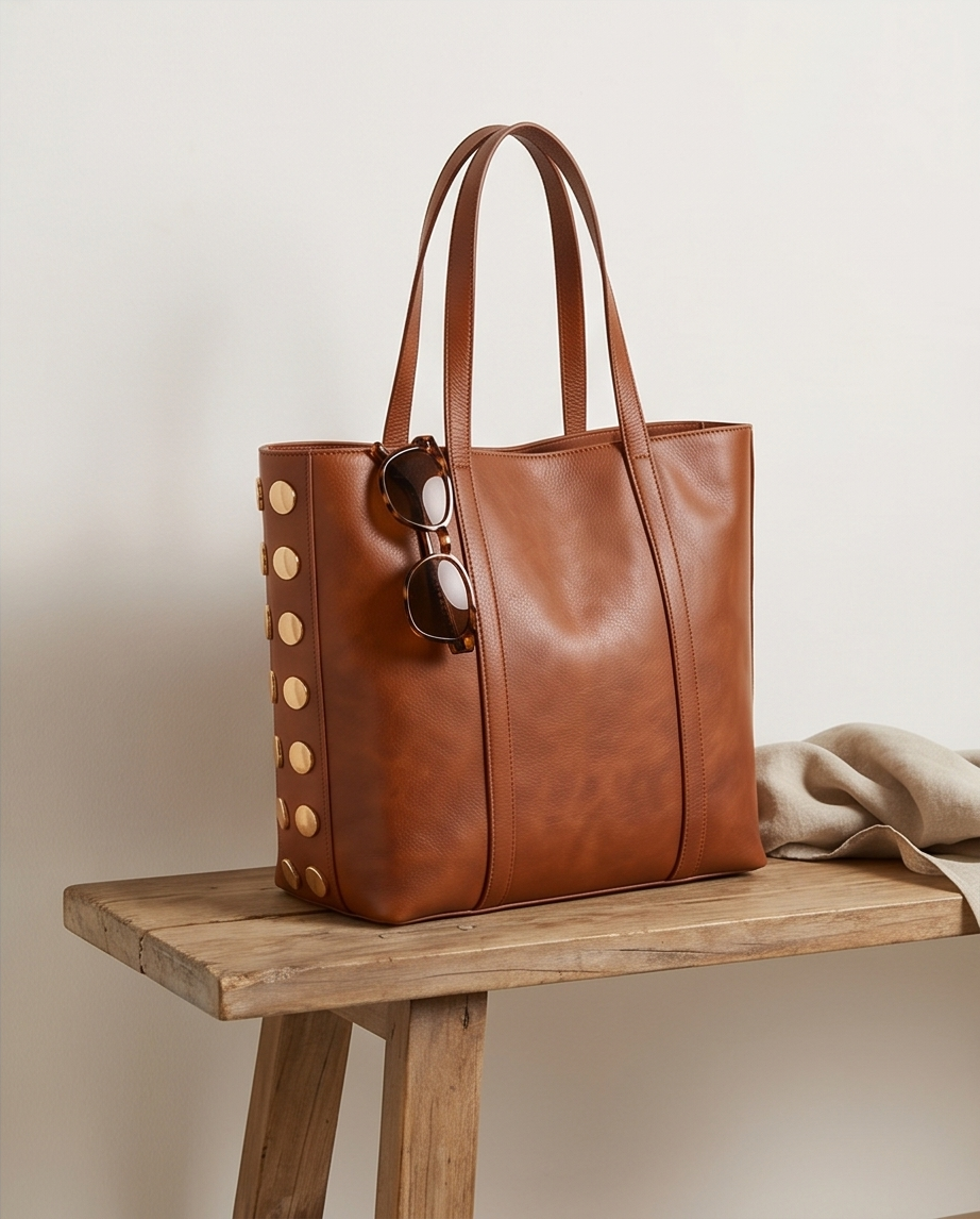 SHOPPER VICTORIA TACHAS | MARRÓN