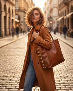 SHOPPER VICTORIA TACHAS | MARRÓN