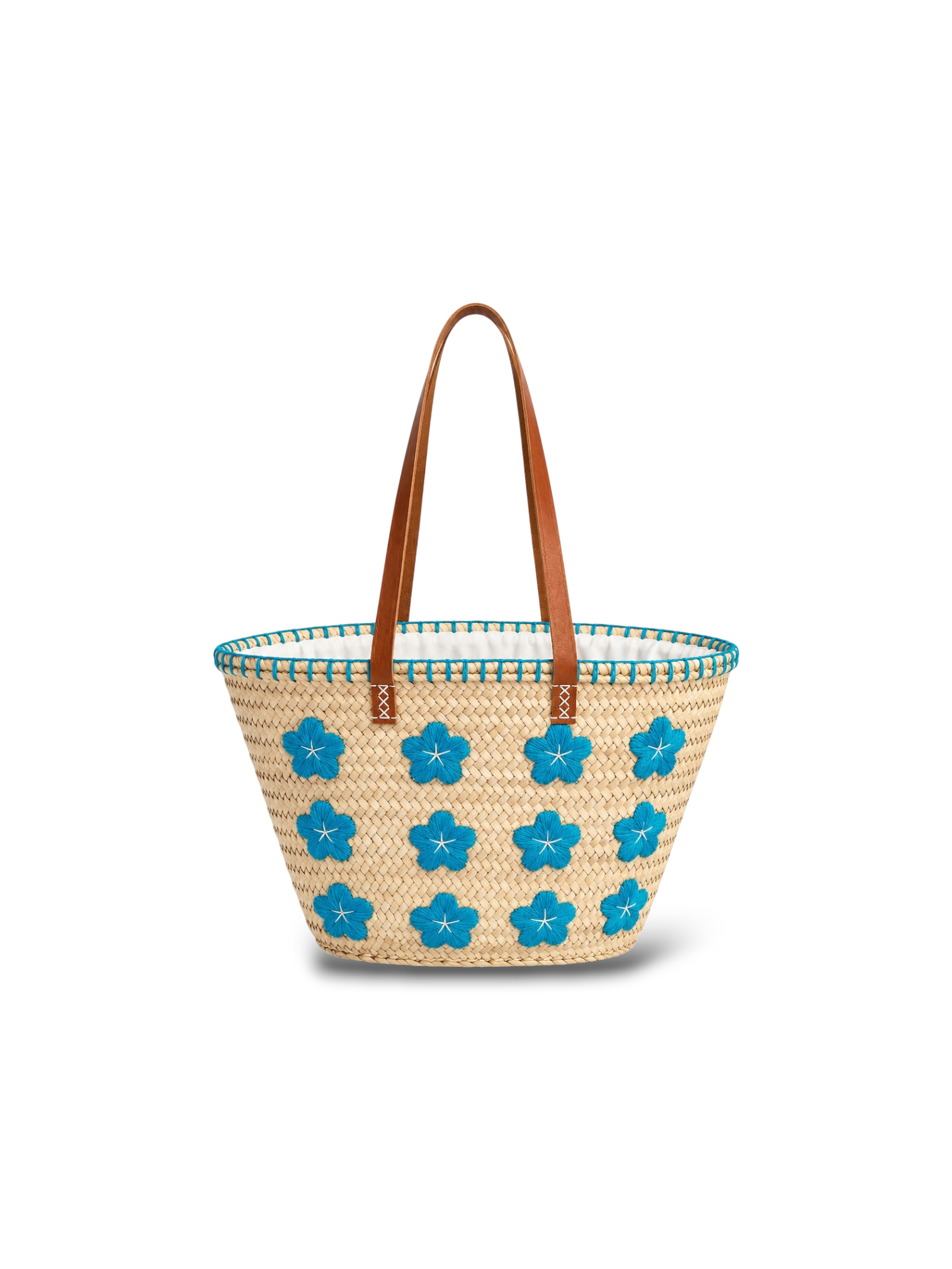 BOLSO CAPAZO FLORES TURQUESA